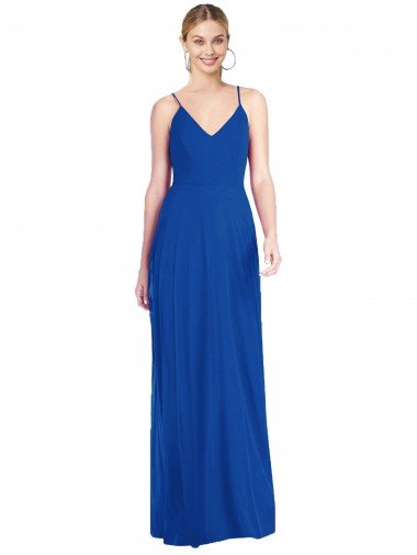 Shop Criss Cross Back A-Line Chiffon Maxi Bridesmaid Dress London