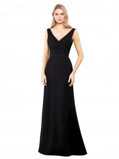 Shop V-Neckline Chiffon Bridesmaid Dress / Prom Dress with Draped Bodice London