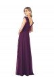 Ruffle Cap Sleeves Long Chiffon Bridesmaid Dress