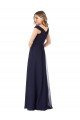 Off the Shoulder Classic Chiffon Bridesmaid Dress with Draped Bodice