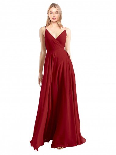 Shop A-Line Spaghetti Straps V-Neckline Chiffon Bridesmaid Dress Open Back London