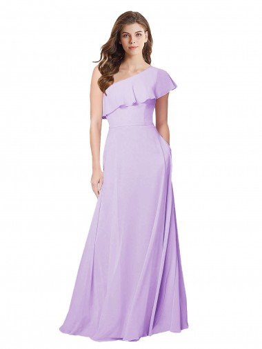 Shop Draped One Shoulder Long Chiffon Bridesmaid Dress  London