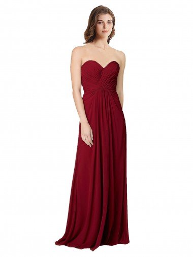 Shop Draped Sweetheart Long Grecian Inspired Chiffon Bridesmaid Dress London