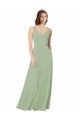 A-Line Open Back Chiffon Bridesmaid Dress with Pockets