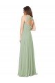 A-Line Open Back Chiffon Bridesmaid Dress with Pockets