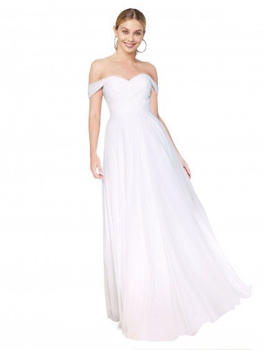 Shop Off the Shoulder Long Full Length Chiffon Bridesmaid Dress / Formal Prom Dress London