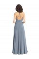 Slim A-Line Cowl Neck Long Chiffon Bridesmaid Dress with Side High Slit
