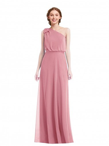 Shop One Shoulder Bow Blouson Bodice Maxi Bridesmaid Dress London