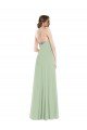 Scoop Neck Tie Strap Maxi Bridesmaid Dress with Front Slit