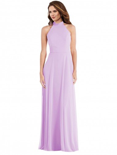 Shop High Neck Halter Backless Maxi Bridesmaid Dress London