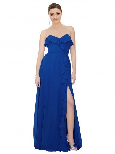 Shop Ruffled Chiffon Strapless Bridesmaid Dress London