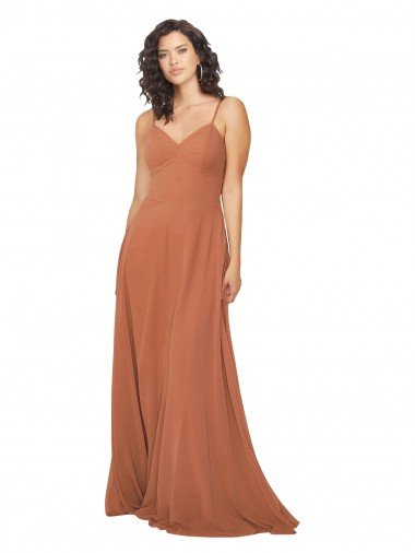 Shop Chiffon Bridesmaid Dress with Tie Back Keyhole London