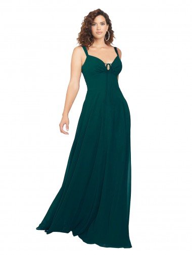 Shop Tied Bodice Sweetheart V-Neck Chiffon Bridesmaid Dress London