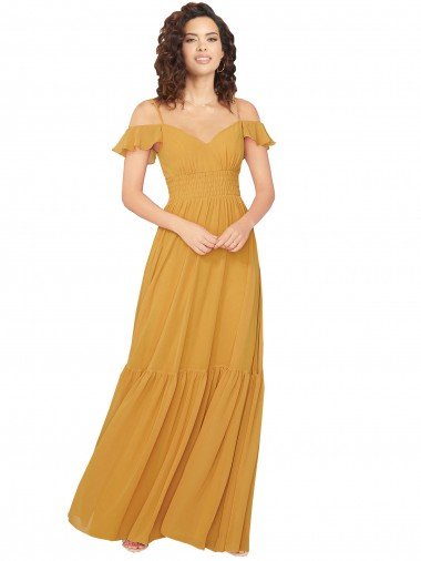 Shop Ruched Keyhole Back Boho Chiffon Bridesmaid Dress London