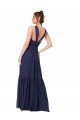 Floor Length Deep V-Neck Ruched Chiffon Long Bridesmaid Dress