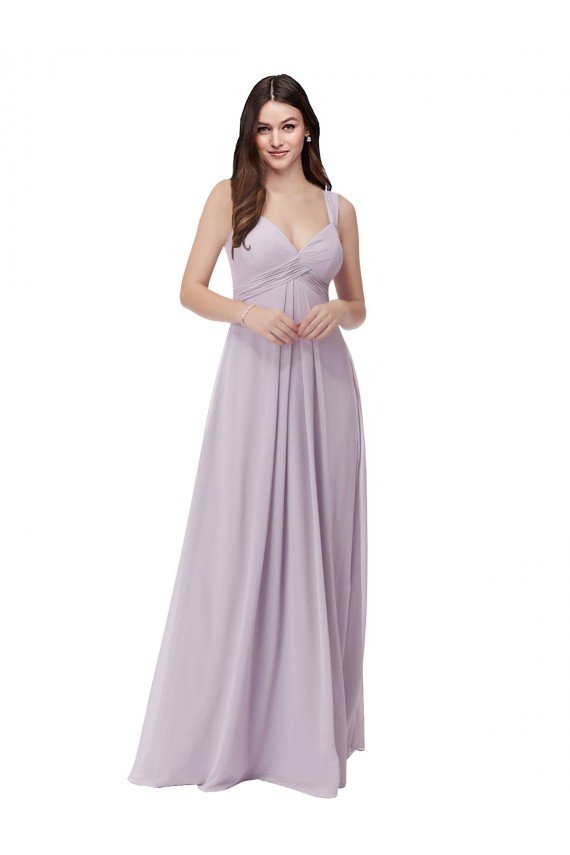 Draped Chiffon Bridesmaid Dress with Sash