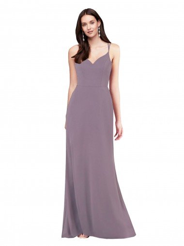 Shop Simple Floor-Length Chiffon Formal Bridesmaid Dress with Criss-Cross Back London