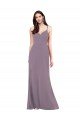 Simple Floor-Length Chiffon Formal Bridesmaid Dress with Criss-Cross Back