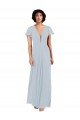 Deep V-Neckline Chiffon Bridesmaid Dress with Flutter Sleeves