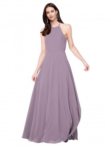 Shop Floor Length Long Chiffon Bridesmaid Dress with Double Bow Feature London