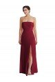 Cuffed Strapless Maxi Formal Bridesmaid Dress with Front Slit