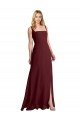 Square Neckline Soft A-Line Chiffon Bridesmaid Dress with Side Slit