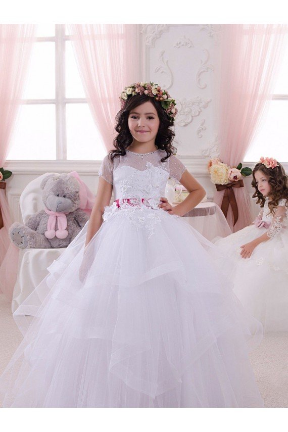 Ivory Ball Gown Sweetheart Floor Length Flower Girl Dress