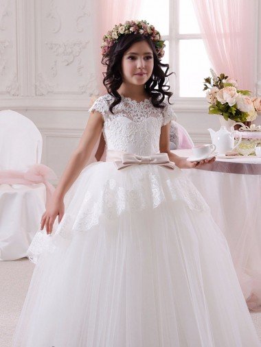 Shop Ivory Ball Gown Sweetheart Floor Length Sleeveless Flower Girl Dress London