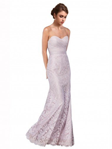 Shop Floor Length Fitted Sweetheart Lace Bridesmaid Dress / Prom Dress London
