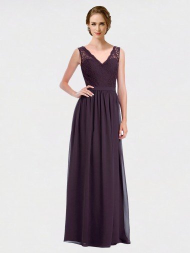 Shop V-Neck Bridesmaid Dress with Corded Lace Bodice London