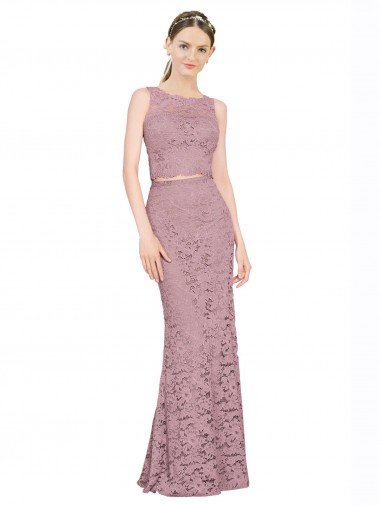 Shop Sleeveless Crop Top High Neck Mermaid Lace Bridesmaid Dress / Prom Dress London