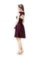 Short Knee Length Lace Cocktail Bridesmaid Dress with Square Neck