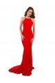 High Neck Long Formal Lace Bridesmaid Dress / Prom Dress with Open Back Straps