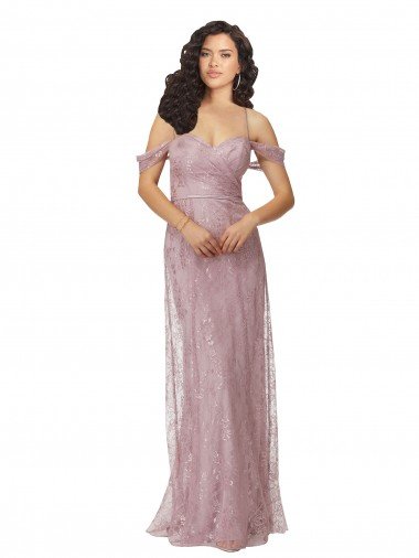 Shop Sweetheart Chantilly Lace Bridesmaid Dress with Off the Shoulder Sleeves London