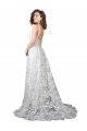 Plunging V-Neckline Wedding Dress with Slit