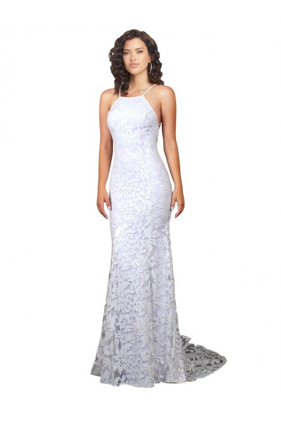 Mermaid Fitted High Neck Low Back Fishtail Wedding Dress