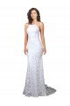 Mermaid Fitted High Neck Low Back Fishtail Wedding Dress