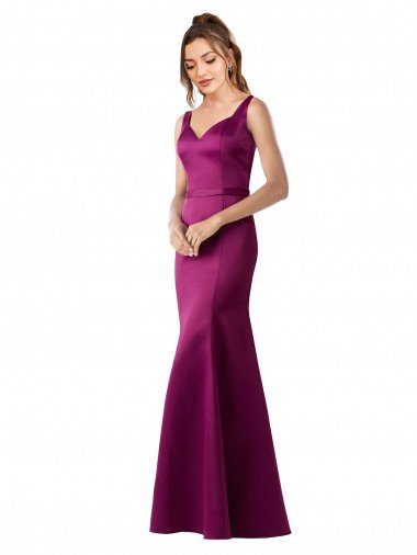 Shop Fitted Sexy Open Back Formal Satin Bridesmaids Dress with Floral Details London