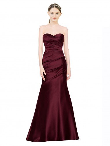 Shop Mermaid Sweetheart Soft Formal Satin Bridesmaid Dress / Prom Dress with Pleats London