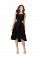 Short High Low Satin Cocktail Bridesmaid Dress with a Beaded and Embroidered Bodice
