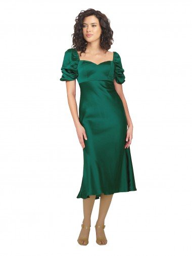 Shop Ruched Sleeve Formal Silky Satin Bridesmaid Dress / Prom Dress London