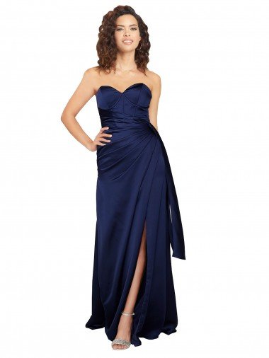Shop Floor Length Wrap Skirt Formal Silky Satin Bridesmaid Dress / Prom Dress London