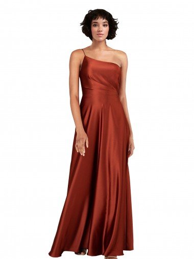 Shop Sophisticated One Shoulder Formal Silky Satin Bridesmaid Dress / Prom Dress with Full Skirt London