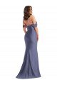 Off the Shoulder Corset Formal Silky Satin Mermaid Bridesmaid Dress / Prom Dress with Side Slit