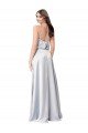 Halter Neck Formal Silky Satin Bridesmaid Dress with Strappy Back