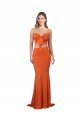 Strapless Bandeau Bodice Long Formal Spandex Bridesmaid Dress / Prom Dress