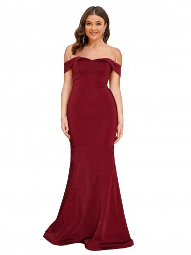 Shop Off Shoulder Sleeves Sweetheart Neckline Long Formal Spandex Bridesmaid Dress / Prom Dress London