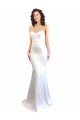 Sweetheart Strapless High Neck Long Formal Crepe Bridesmaid Dress / Prom Dress