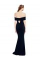Off the Shoulder Fitted Formal Crepe Bridesmaid Dress / Prom Dress with Back Cut Out