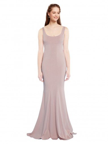 Shop Sleeveless Scoop Neck Fully Lined Formal Crepe Bridesmaid Dress / Prom Dress London